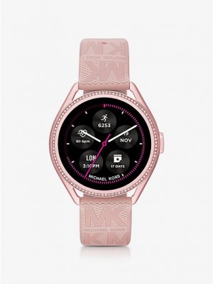 Michael Kors Access Gen 5e Mkgo And Logo Rubber Smart Uhren Herren Rosa | 937164-PDK