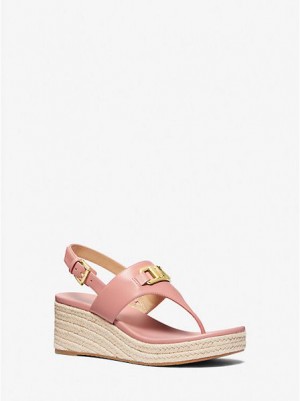 Michael Kors Camila Faux Leder Wedge Sandalen Damen Rosa Beige | 824693-EOK