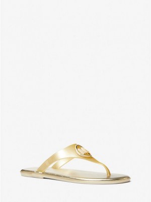 Michael Kors Carmen Metallic Pvc Jelly Sandalen Damen Gold | 318790-FST