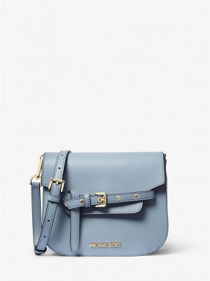 Michael Kors Emilia Small Leder crossbody taschen Damen Blau | 061538-KZJ