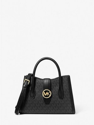 Michael Kors Gabby Small Logo Schulranzen Damen Schwarz | 846709-EBK