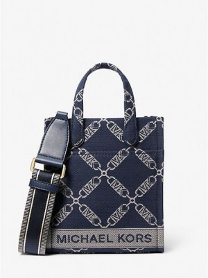 Michael Kors Gigi Extra-small Empire Logo Jacquard crossbody taschen Damen Navy Mehrfarbig | 937510-YLK