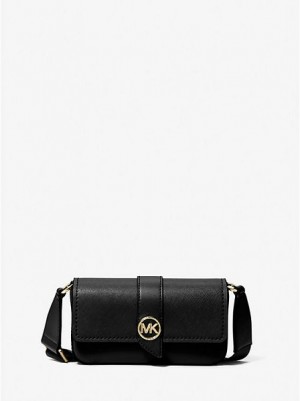 Michael Kors Greenwich Extra-small Saffiano Leder Sling crossbody taschen Damen Schwarz | 605214-KZJ