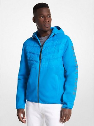 Michael Kors Hailfax Knit Zip-up Jacke Herren Blau | 452630-XBY