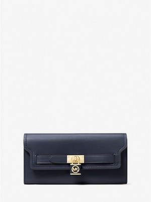 Michael Kors Hamilton Legacy Large Leder Geldbörse Damen Navy | 345207-QUO