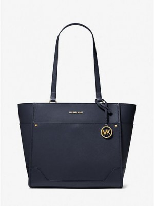 Michael Kors Harrison Large Leder Tragetaschen Damen Navy | 190852-BXM