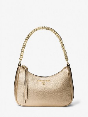 Michael Kors Jet Set Charm Small Metallic Pebbled Leder Schultertaschen Damen Gold | 354127-KID