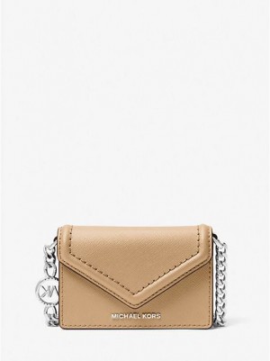 Michael Kors Jet Set Micro Saffiano Leder Envelope crossbody taschen Damen Braun | 756280-UDQ