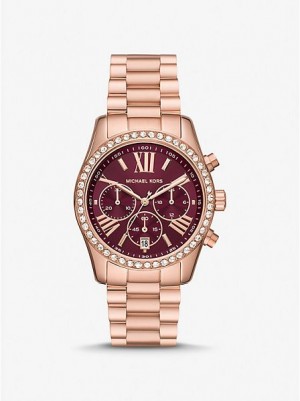 Michael Kors Lexington Pave Uhren Damen Rosa Gold | 538461-PKJ