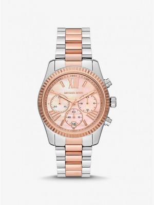 Michael Kors Lexington Uhren Damen Silber Rosa | 068752-TEF