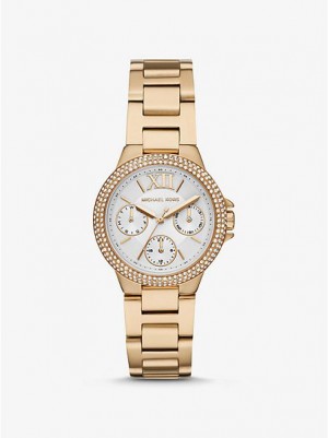 Michael Kors Mini Camille Pave Uhren Damen Gold | 324810-ONA