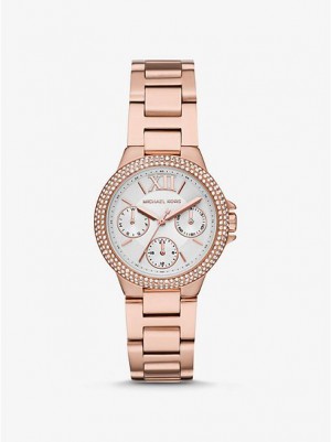 Michael Kors Mini Camille Pave Uhren Damen Rosa Gold | 628390-UWH