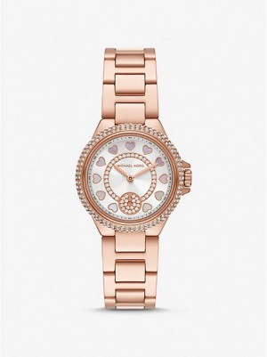 Michael Kors Mini Camille Pave Uhren Damen Rosa Gold | 027915-MAN