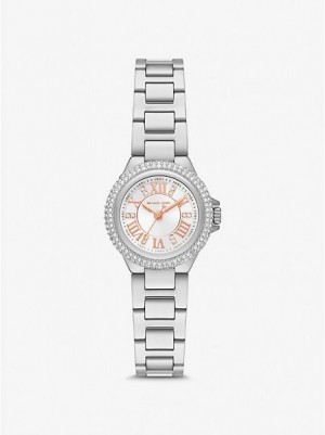 Michael Kors Mini Camille Pave Uhren Damen Silber | 260349-BWN