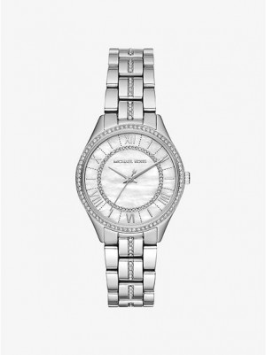 Michael Kors Mini Lauryn Pave Uhren Damen Silber | 230817-FUZ