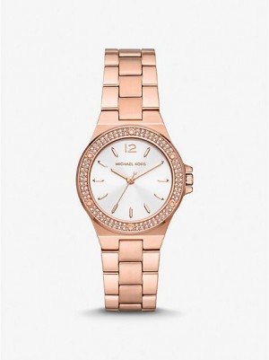 Michael Kors Mini Lennox Pave Uhren Damen Rosa Gold | 283954-YPF