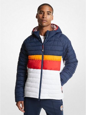 Michael Kors Mk X Ellesse Breckenridge Color-blocked Gesteppt Nylon Puffer Jacke Herren Mehrfarbig | 264579-ZAV