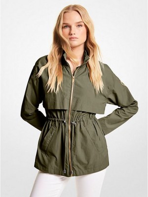 Michael Kors Packable Nylon Jacke Damen Dunkelgrün | 931024-TKN