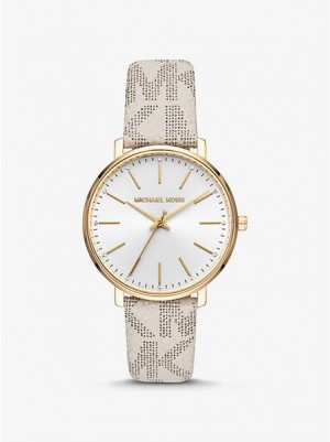 Michael Kors Pyper Logo Uhren Damen Gold | 321795-JZW