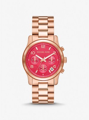 Michael Kors Runway Uhren Damen Rosa Gold | 760438-GIF