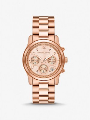 Michael Kors Runway Uhren Damen Rosa Gold | 715602-MDY