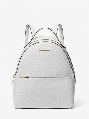 Michael Kors Sheila Medium Logo Rucksack Damen Weiß | 237189-SCD