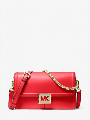 Michael Kors Sonia Medium Leder Schultertaschen Damen Rot | 548197-DZL