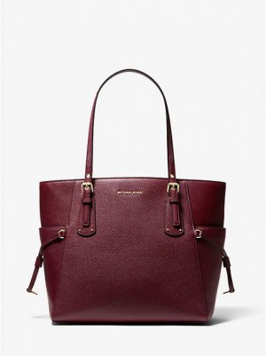 Michael Kors Voyager Small Pebbled Leder Tragetaschen Damen Bordeaux | 145762-FXM