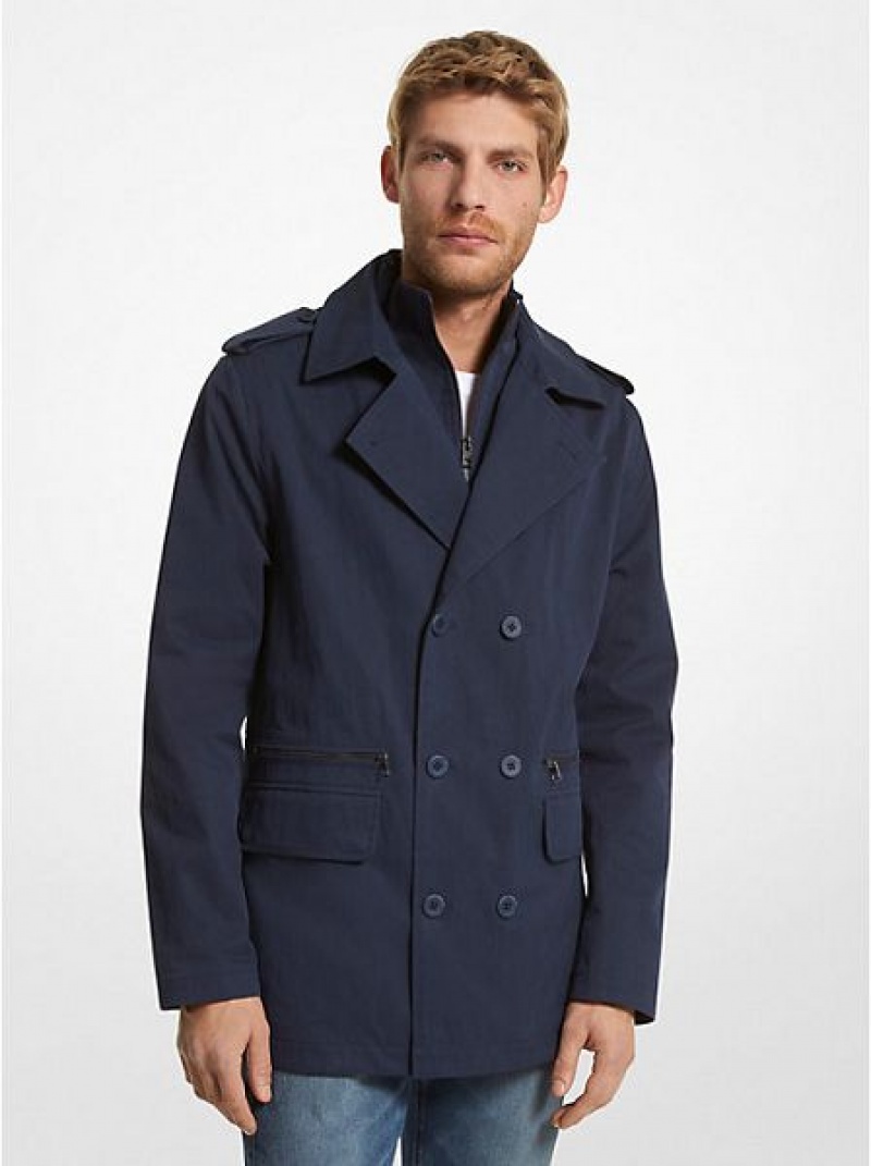 Michael Kors Baumwoll Blend Twill Peacoat Jacke Herren Navy | 759418-XEJ