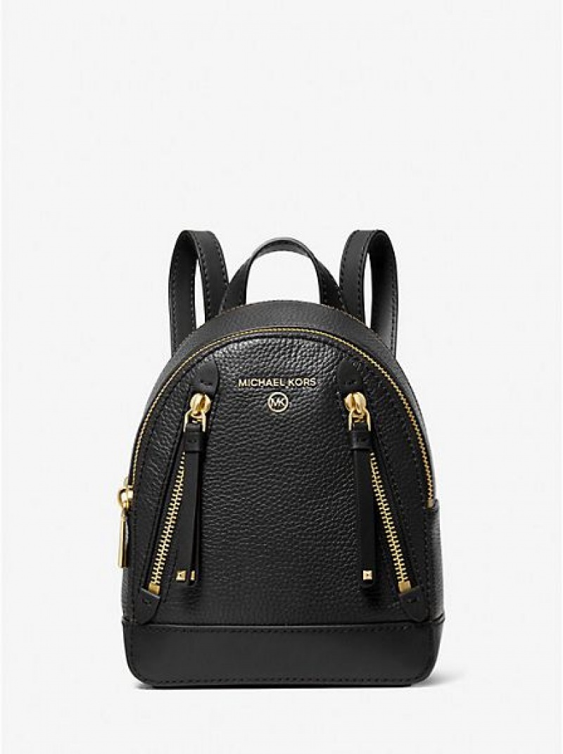 Michael Kors Brooklyn Extra-small Pebbled Leder Rucksack Damen Schwarz | 571268-AZO