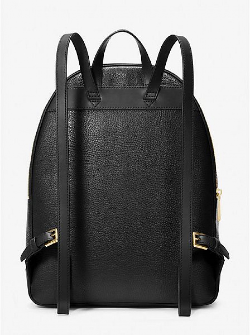 Michael Kors Brooklyn Large Pebbled Leder Rucksack Damen Schwarz | 109726-JMN