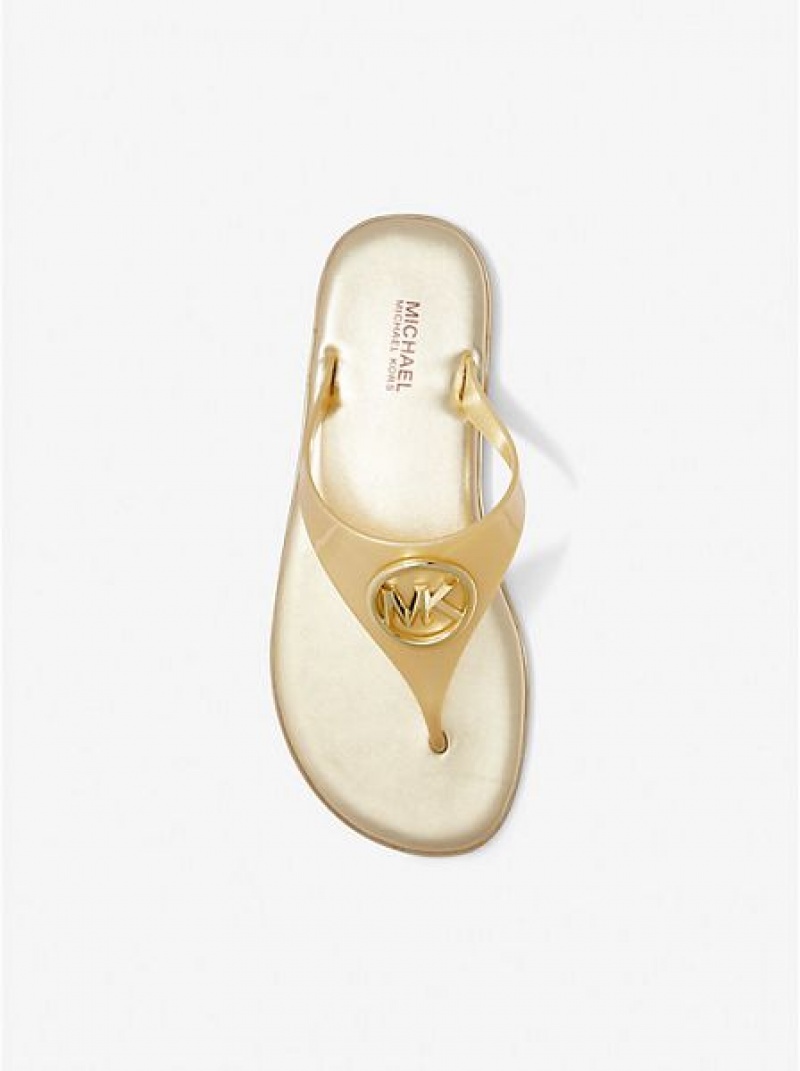 Michael Kors Carmen Metallic Pvc Jelly Sandalen Damen Gold | 782140-PCR