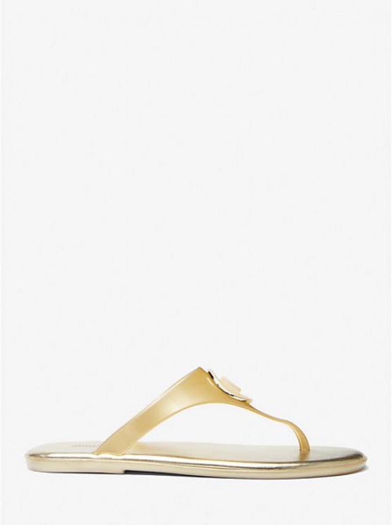 Michael Kors Carmen Metallic Pvc Jelly Sandalen Damen Gold | 318790-FST