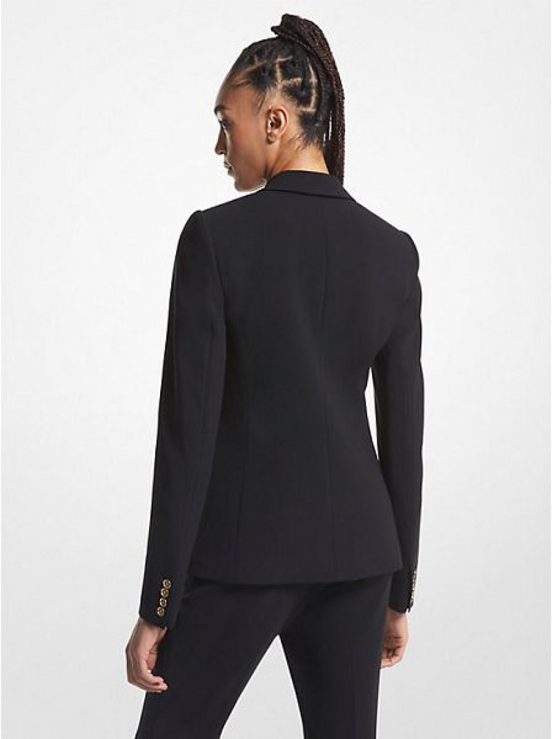 Michael Kors Crepe Double-breasted Blazer Kleider Damen Schwarz | 924710-ZFW