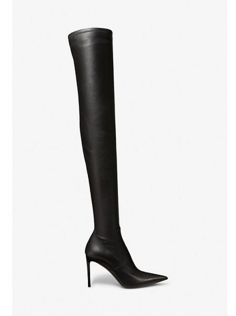 Michael Kors Elle Lederstiefel Damen Schwarz | 783960-QJF