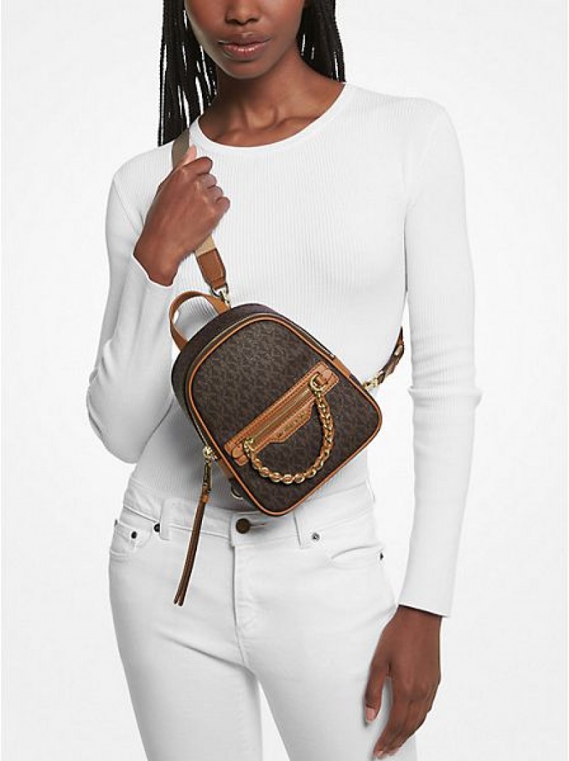 Michael Kors Elliot Extra-small Logo Rucksack Damen Braun | 126983-LJT