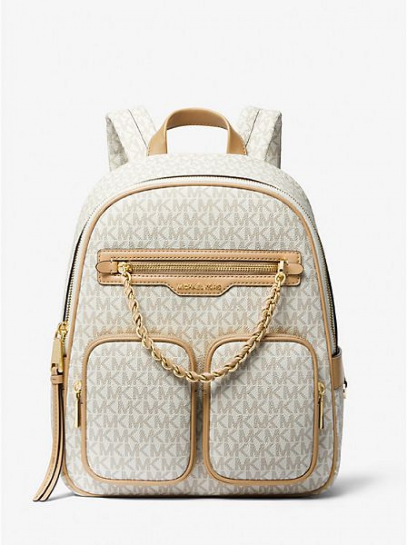 Michael Kors Elliot Medium Logo Rucksack Damen Braun | 672351-RBD