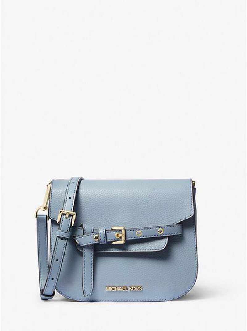 Michael Kors Emilia Small Leder crossbody taschen Damen Blau | 241587-DKQ