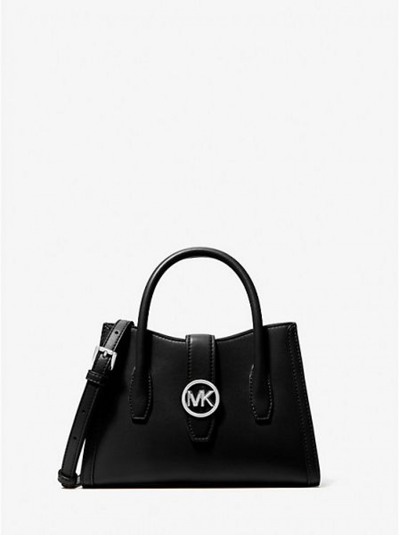 Michael Kors Gabby Small Faux Leder Schulranzen Damen Schwarz | 752016-MFT