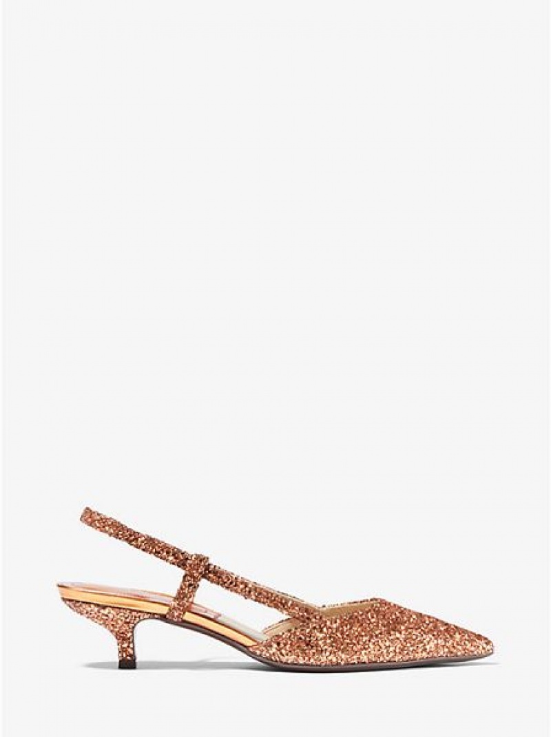 Michael Kors Hallie Glitter Pumps Damen Kupfer | 981567-DYA