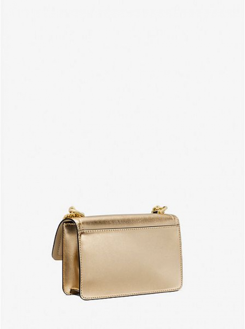 Michael Kors Heather Extra-small Metallic Leder crossbody taschen Damen Gold | 478563-QGI