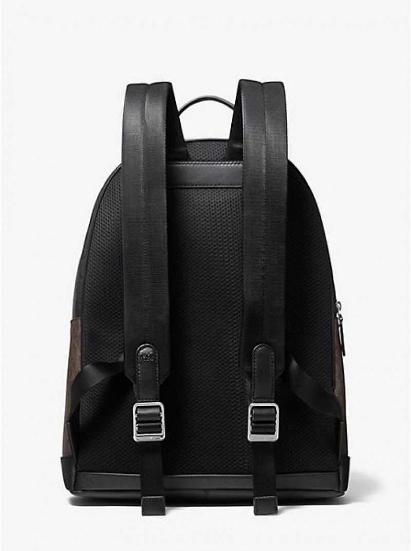 Michael Kors Hudson Logo Rucksack Herren Braun Schwarz | 190387-KMW