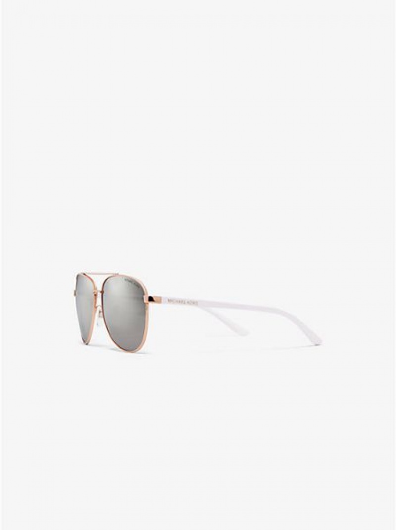 Michael Kors Hvar Sonnenbrille Damen Silber | 089163-GVR