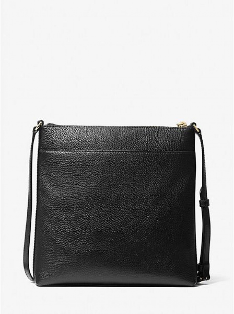 Michael Kors Jet Set Large Pebbled Leder crossbody taschen Damen Schwarz | 092461-BKI