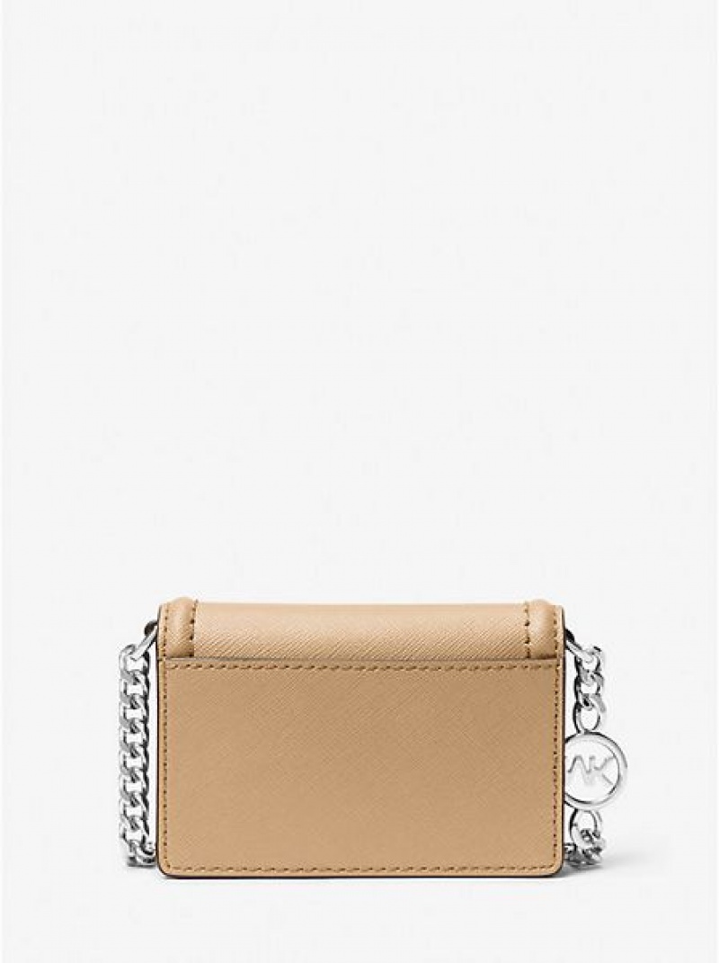 Michael Kors Jet Set Micro Saffiano Leder Envelope crossbody taschen Damen Braun | 510483-XKR