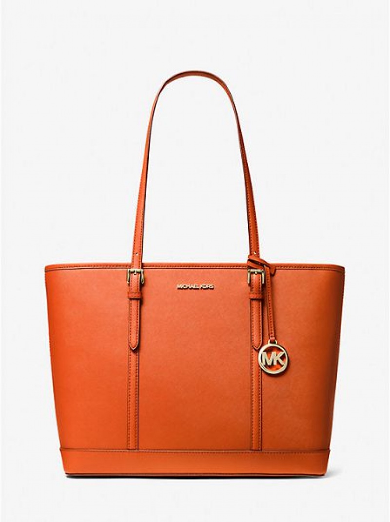 Michael Kors Jet Set Travel Large Saffiano Leder Tragetaschen Damen Rot | 162598-CKM