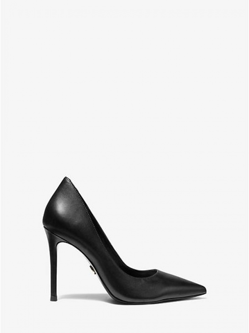 Michael Kors Keke Leder Pumps Damen Schwarz | 674201-ZFD