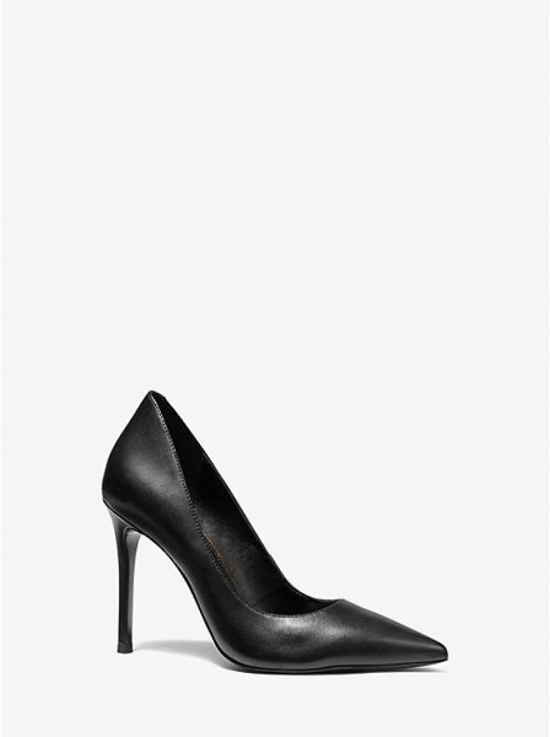 Michael Kors Keke Leder Pumps Damen Schwarz | 674201-ZFD