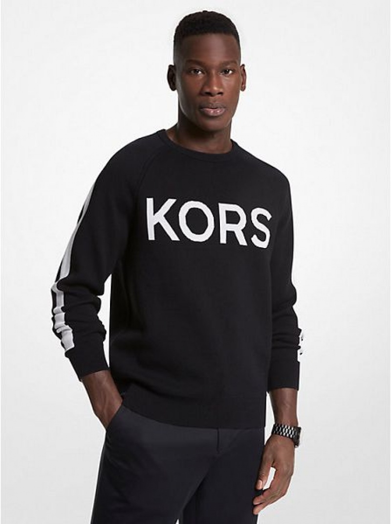 Michael Kors Kors Baumwoll Blend Pullover Herren Schwarz | 701562-DQI