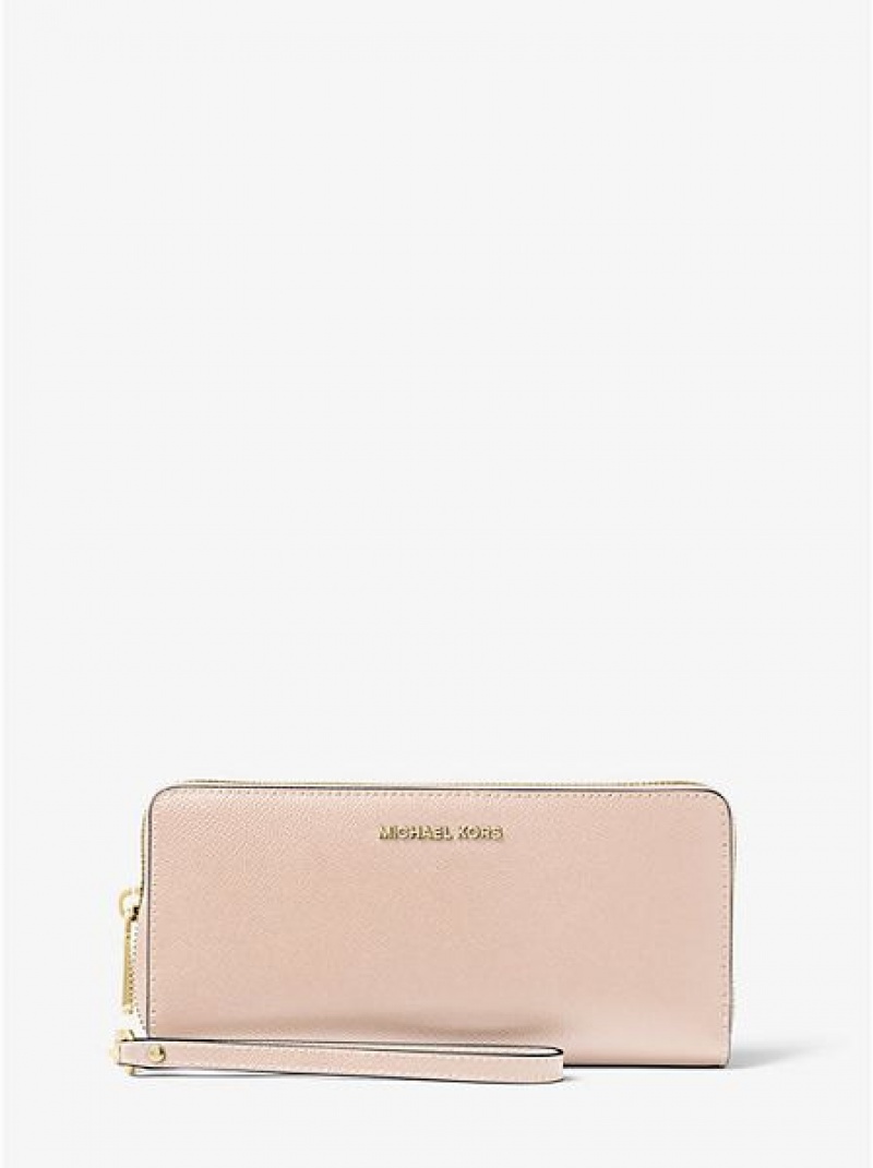 Michael Kors Leder Continental Geldbörse Damen Rosa | 720861-BJD